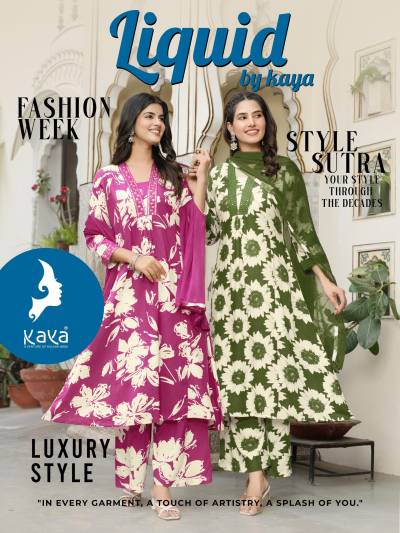 LIQUID BY KAVYA KURTI DESIGNER RAYON PRINT KURTI & SALWAR SUIT WHOLESALER IN INDIA